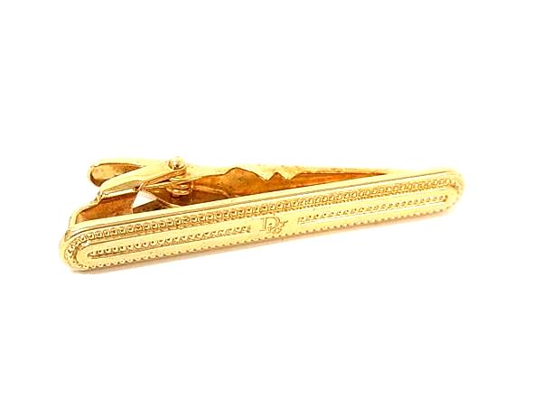 ■美品■ ChristianDior クリスチャンディオール ヴィンテージ タイクリップ ネクタイピン ビジネス 紳士 メンズ ゴールド系 DN4662