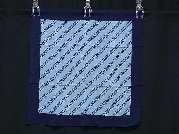 CELINE - ■美品■ CELINE セリーヌ マカダム柄 スカーフ ストール ショール レディース ブルー系×ライトブルー系 DK4541