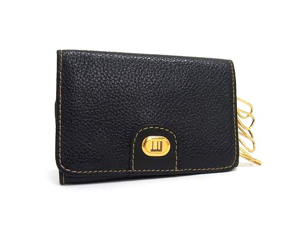 dunhill ダンヒル レザー 6連 キーケース 鍵入れ メンズ レディース ブラック系 DK5909