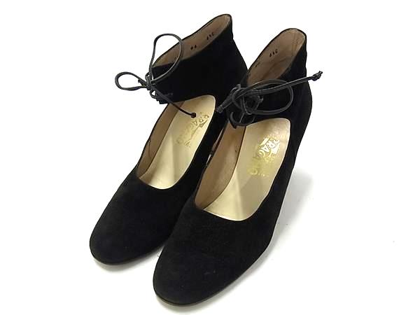 乐天商城 - Salvatore Ferragamo フェラガモ スエード ヒール 表記サイズ 6 1/2 (約24cm) 靴 シューズ レディース ブラック系 DL6623