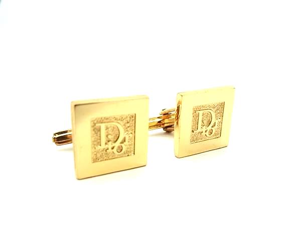 ■美品■ ChristianDior クリスチャンディオール カフスボタン カフリンクス アクセサリー ビジネス 紳士 メンズ ゴールド系 DL7721