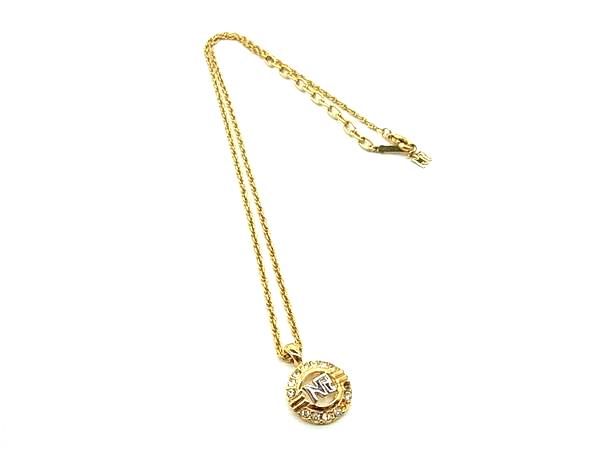 乐天商城 - NINA RICCI ニナリッチ ラインストーン ロゴモチーフ ネックレス ペンダント レディース ゴールド系 DL7906