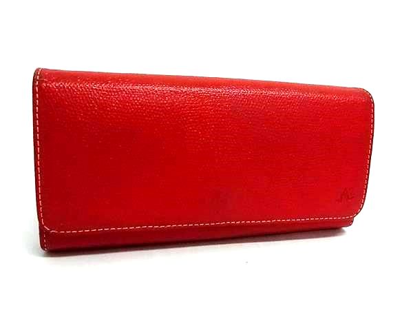 ■美品■ Kitamura キタムラ レザー 二つ折り 長財布 ウォレット 札入れ 小銭入れ レディース レッド系 DN4613