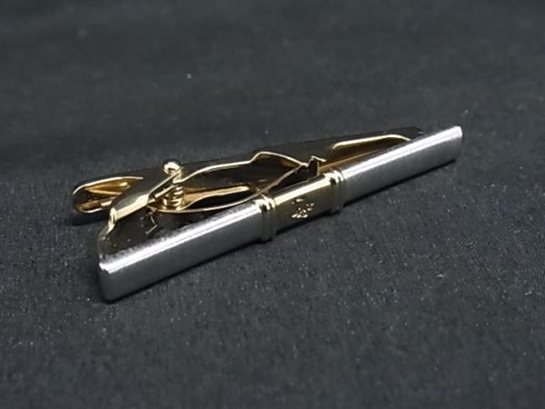 ■美品■ChristianDior クリスチャンディオール ヴィンテージ ネクタイピン タイクリップ アクセサリー シルバー系×ゴールド系 DN7454