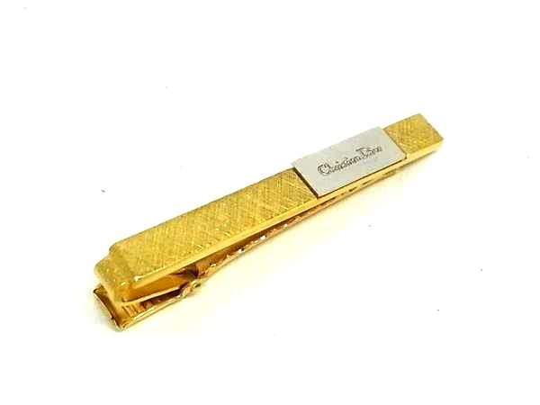 ■美品■ ChristianDior クリスチャンディオール ヴィンテージ ネクタイピン タイクリップ アクセサリー メンズ ゴールド系 DN7460