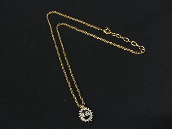 樂天商城 - NINA RICCI ニナリッチ ラインストーン ネックレス ペンダント アクセサリー ゴールド系×シルバー系 DL2918
