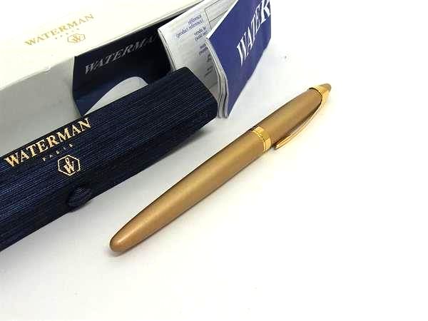 ■極美品■ WATERMAN ウォーターマン キャップ式 ボールペン 筆記用具 文房具 ステーショナリー ゴールド系 DL4145