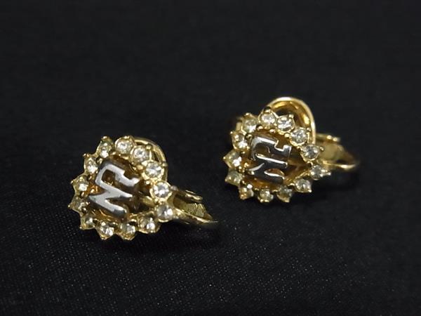 NINA RICCI ニナリッチ ラインストーン クリップ式 イヤリング アクセサリー レデ...