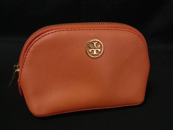 TORY BURCH トリーバーチ レザー メイクポーチ マルチケース 小物入れ レディース オレンジ系 DL4475
