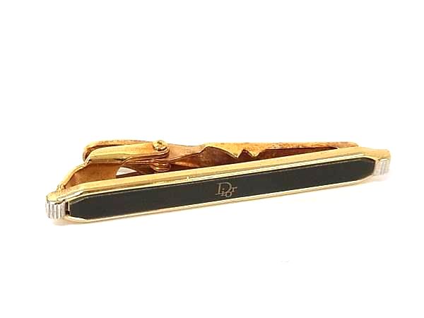 ChristianDior クリスチャンディオール タイクリップ ネクタイピン アクセサリー ビジネス 紳士 メンズ ゴールド系 ブラック系 DN4253