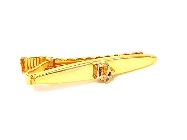 ChristianDior クリスチャンディオール ヴィンテージ タイクリップ ネクタイピン アクセサリー ビジネス メンズ ゴールド系 DN4514