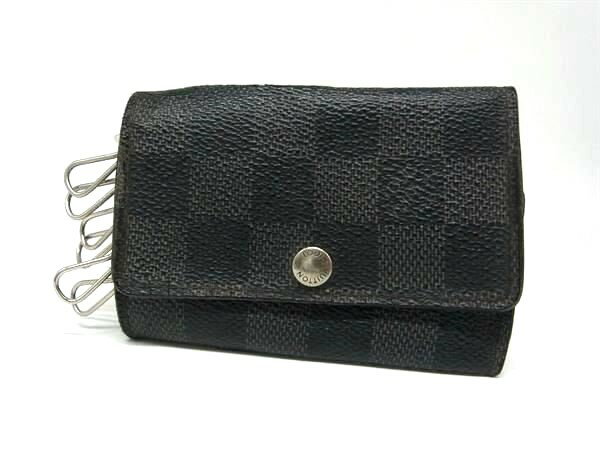 LOUIS VUITTON ルイヴィトン N62662 ダミエグラフィット ミュルティクレ6 6連 キーケース 鍵入れ メンズ ブラック系 DJ8918