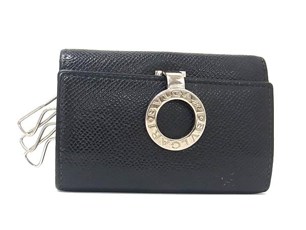 BVLGARI ブルガリブルガリ レザー 6連 キーケース 鍵入れ レディース メンズ ブラック系 DK5058
