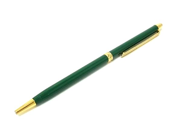 MIKIMOTO ミキモト ツイスト式 ボールペン 筆記用具 文房具 ステーショナリー メンズ レディース グリーン系×ゴールド系 DK9374