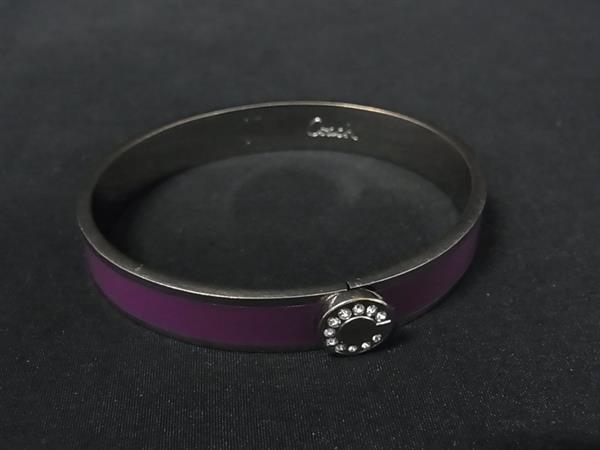 COACH コーチ ラインストーン ブレスレット バングル アクセサリー レディース シルバー系×パープル系 DL1269