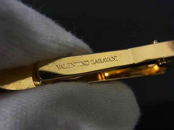 ■美品■ VALENTINO GARAVANI ヴァレンティノ ガラヴァーニ ネクタイピン タイクリップ ビジネス 紳士 メンズ ゴールド系 DL1711