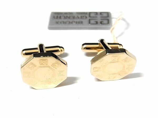 ■美品■ GIVENCHY ジバンシィ カフリンクス カフスボタン アクセサリー ビジネス 紳士 メンズ ゴールド系 DL1732