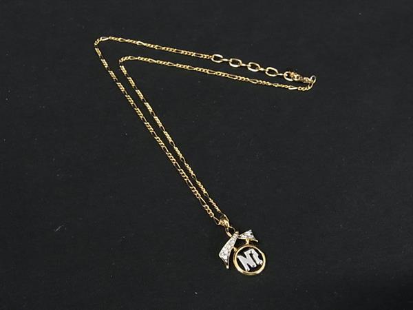 ■極美品■ NINA RICCI ニナリッチ ラインストーン ネックレス ペンダント アクセサリー レディース ゴールド系 DL1735