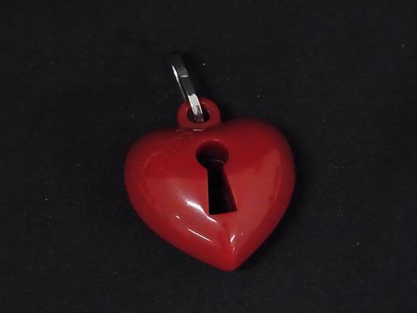 ChristianDior クリスチャンディオール ハート キー トップのみ ネックレス ペンダント アクセサリー レディース レッド系 DL1822