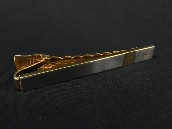 ChristianDior クリスチャンディオール ネクタイピン タイクリップ アクセサリー ビジネス メンズ ゴールド系×シルバー系 DL1941