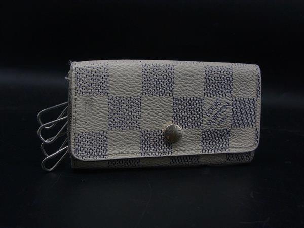 LOUIS VUITTON ルイヴィトン N60020 ダミエアズール ミュルティクレ4 4連 キーケース 鍵入れ アイボリー系 DL2632
