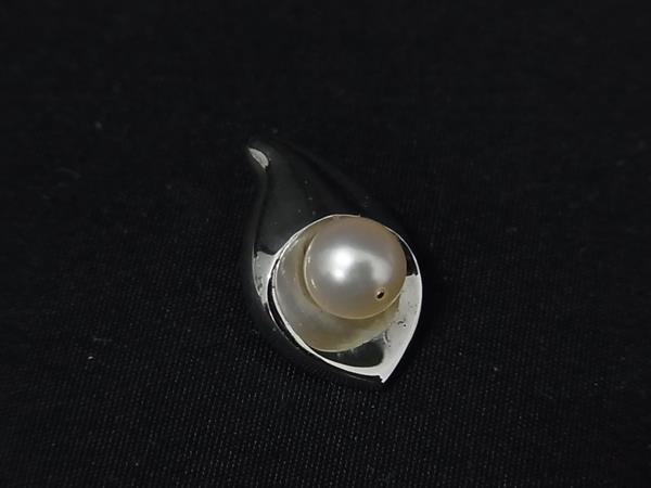 ■美品■ TASAKI タサキ 本真珠 アコヤ真珠 パール約6mm ネックレストップ チャーム アクセサリー レディース シルバー系 DL2968