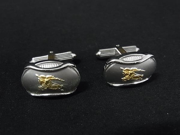 BURBERRY バーバリー カフリンクス カフスボタン ビジネス 紳士 メンズ シルバー系×ゴールド系 DL3174