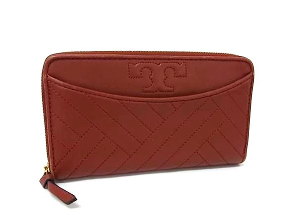 TORY BURCH トリーバーチ アレクサ レザー ラウンドファスナー 長財布 ウォレット 札入れ 小銭入れ カード入れ ブラウン系 DN3618