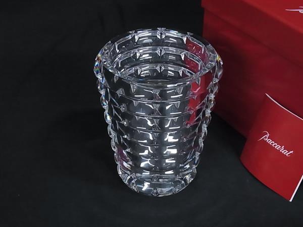 ■新品同様■ Baccarat バカラ アルルカン クリスタルガラス フラワーベース 花瓶 オブジェ ...