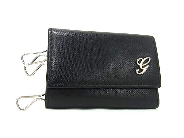 GUCCI グッチ レザー 6連 キーケース 鍵入れ メンズ レディース ブラック系 DL1216