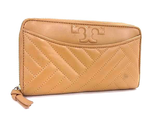 TORY BURCH トリーバーチ レザー ラウンドファスナー 長財布 ウォレット 札入れ 小銭入れ カード入れ レディース ブラウン系 DL1599