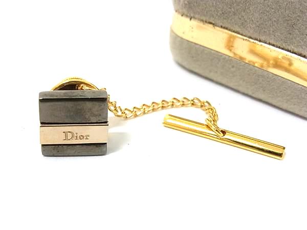 ChristianDior クリスチャンディオール ヴィンテージ カフス カフリンクス タイチェーン 紳士 メンズ グレー系×シルバー系 DL1922