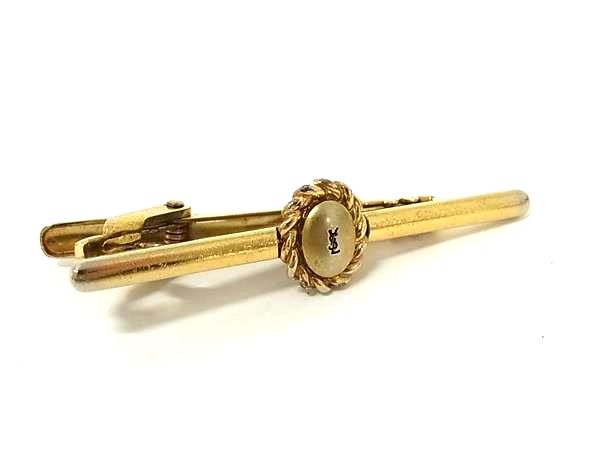 SAINT LAURENT サンローラン タイピン タイクリップ アクセサリー 紳士 ビジネス メンズ ゴールド系 DL3107