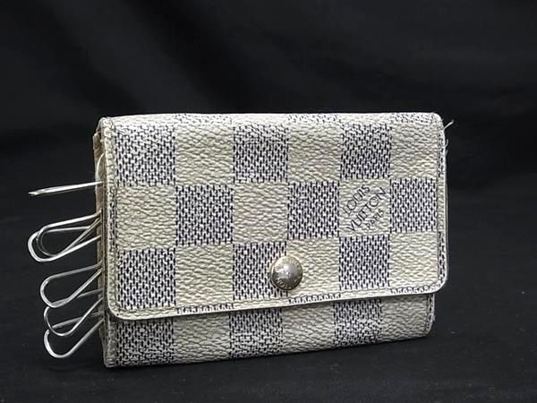 LOUIS VUITTON ルイヴィトン N61745 ダミエアズール ミュルティクレ6 6連 キーケース 鍵入れ アイボリー系 DL3272