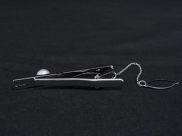 pleasure-Store 楽天市場店の■極美品■ TASAKI タサキ 本真珠 アコヤ真珠 パール 約7mm SV925 ネクタイピン タイクリップ アクセサリー 紳士 シルバー系 DP2391｜アングル2