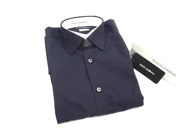 樂天商城 - ■新品■未使用■ DOLCE＆GABBANA ドルチェ&ガッバーナ コットン100％ 長袖 Yシャツ 表記サイズ 38 洋服 メンズ ネイビー系 FP8427