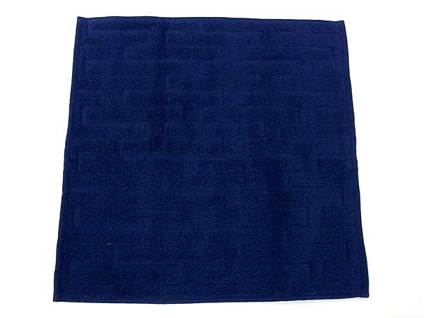 ■極美品■ HERMES エルメス ステアーズ コットン100％ フェイスタオル ハンドタオル レディース メンズ ブルー系 DB3457