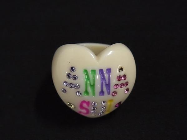 ANNASUI アナスイ ラインストーン ハート リング 指輪 アクセサリー 約13号 レディース アイボリー系 DL0940