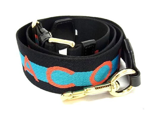 ■新品同様■ MARC JACOBS マークジェイコブス キャンバス バッグ用 ショルダーストラップ 斜め掛け ブラック系×ブルー系 AQ1236 ■新品同様■ MARC JACOBS マークジェイコブス キャンバス バッグ用 ショルダーストラップ 斜め掛け ブラック系×ブルー系 AQ1236