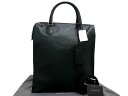 ■極美品■ MARK GIUSTI マークジェスティ レザー 2WAY ショルダーバッグ ハンドバッグ ビジネスバッグ メンズ グリーン系 BD4566(4)