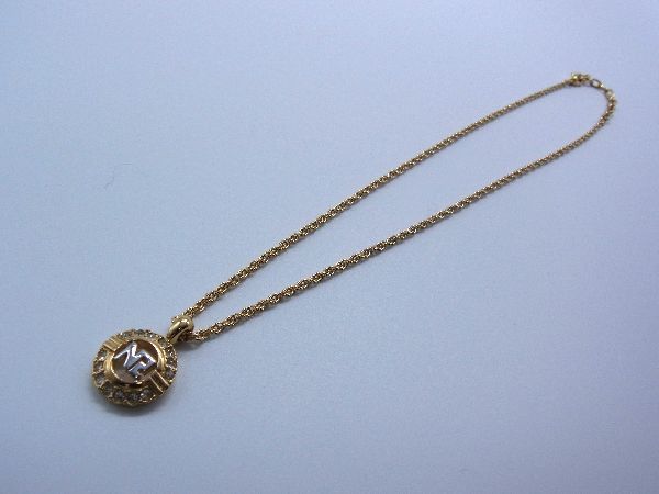 ■美品■ NINA RICCI ニナリッチ ラインストーン ネックレス ペンダント アクセサリー　レディース ゴールド系 DD8045(4.0)