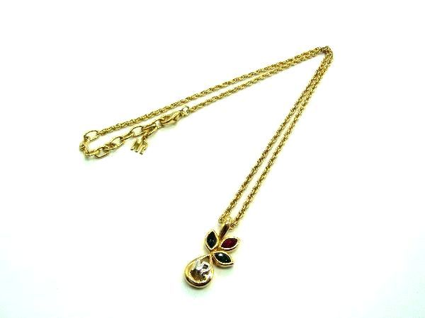 樂天商城 - ■美品■ NINA RICCI ニナリッチ ラインストーン ネックレス ペンダント アクセサリー レディース ゴールド系 DE1006