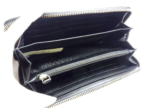 kate spade ケイトスペード パテントレザー ラウンドファスナー 長財布 ウォレット レディース ブラック系 DE1937
