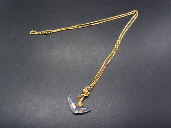乐天商城 - ■美品■ SWAROVSKI スワロフスキー クリスタル 錨 ネックレス ペンダント アクセサリー レディース ゴールド系×クリア DH2536