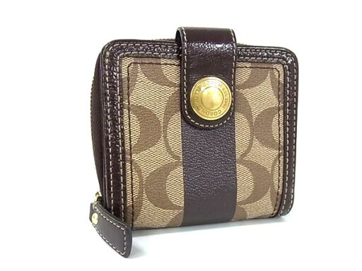 ■美品■ COACH コーチ シグネチャー PVC×パテントレザー 二つ折り 財布 ウォレット 札入れ 小銭入れ カード入れ ブラウン系 DH8591 ■美品■ COACH コーチ シグネチャー PVC×パテントレザー 二つ折り 財布 ウォレット 札入れ 小銭入れ カード入れ ブラウン系 DH8591