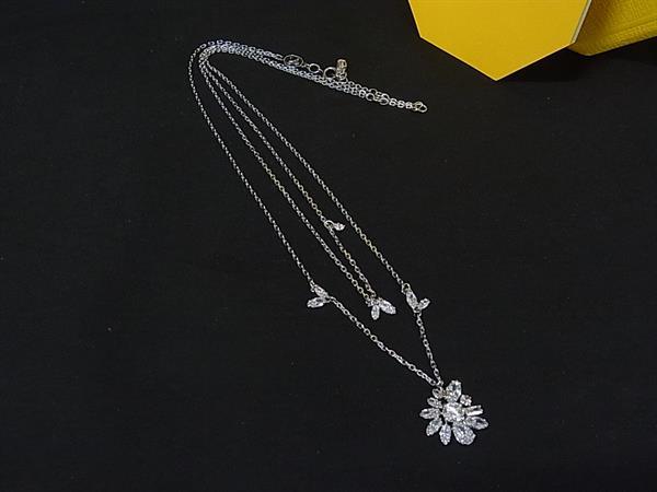 乐天商城 - ■新品同様■ SWAROVSKI スワロフスキー Gema ジェマ レイヤードネックレス フラワー 2連 ペンダント アクセサリー シルバー系 BP7824