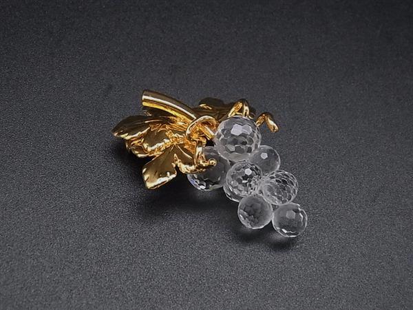 SWAROVSKI スワロフスキー グレープ 葡萄 ピンブローチ ピンバッジ アクセサリー レディース クリア系×ゴールド系 DK9547