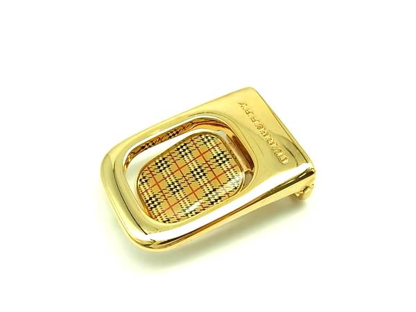 ■美品■ BURBERRY バーバリー バックルのみ ベルトバックル ベルト用金具 メンズ レディース ゴールド系 DK9604