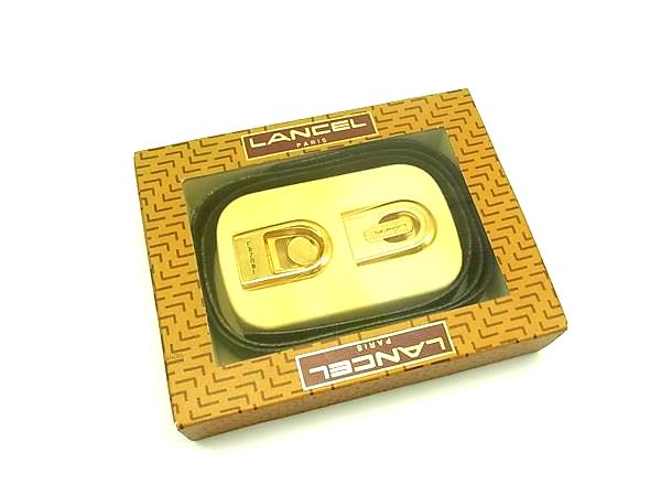 Other - LANCEL ランセル レザー ゴールド金具 ベルト ビジネス 紳士 メンズ ブラック系 DK9660