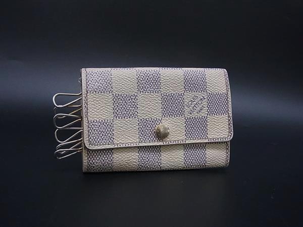 LOUIS VUITTON ルイヴィトン N61745 ダミエアズール ミュルティクレ6 6連 キーケース 鍵入れ アイボリー系 DK9691